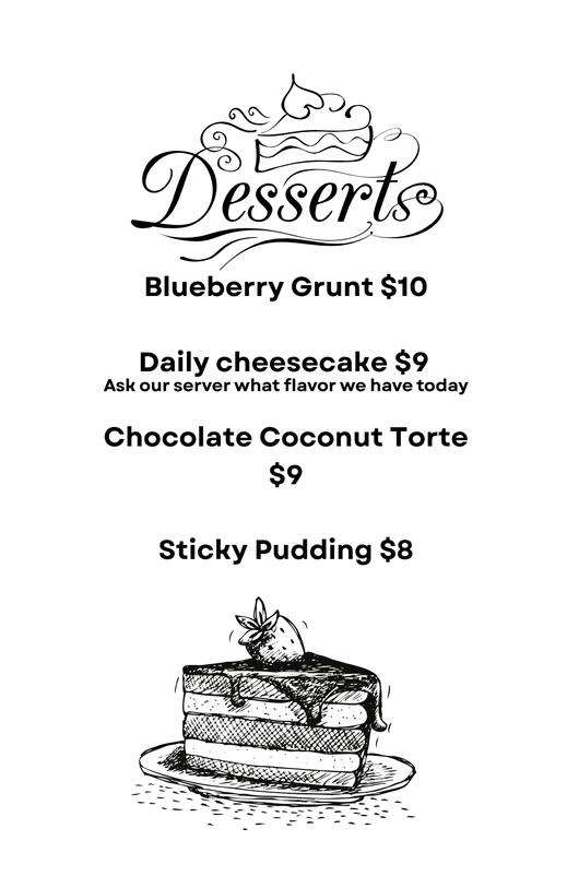 Dessert Menu