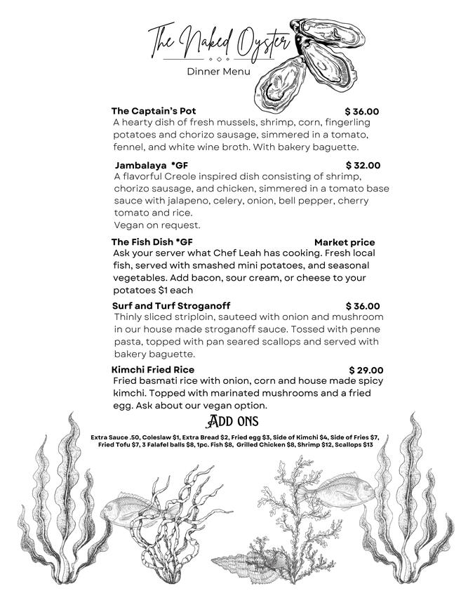 Dinner Menu